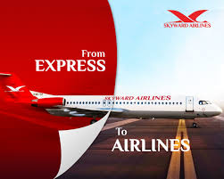 Skyward brand artwork marking the journey from Skyward Express to Skyward Airlines